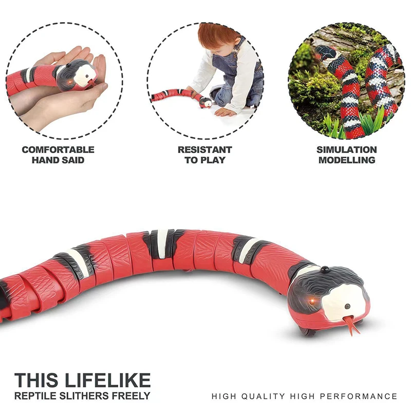Interactive Smart Sensing Snake Toy for Cats - USB Rechargeable