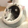 Cozy Cat Bed with Cartoon Ears - Foldable & Washable