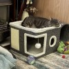 Multi-Level Indoor Cat House - Foldable with Scratching Board