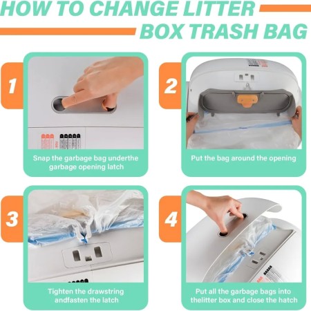 Tonepie Cat Litter Box Poop Bags - Drawstring Closure (10 Rolls)