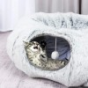 Cozy Plush Cat Tunnel Bed - Foldable Two-in-One Warm Nest