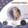 Cozy Plush Cat Tunnel Bed - Foldable Two-in-One Warm Nest