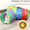 Rainbow Cat Tunnel - Collapsible Interactive Play Tube for Kittens