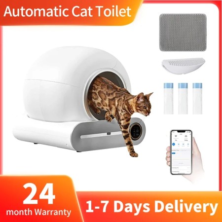 Smart 65L Self-Cleaning Cat Litter Box with App Control