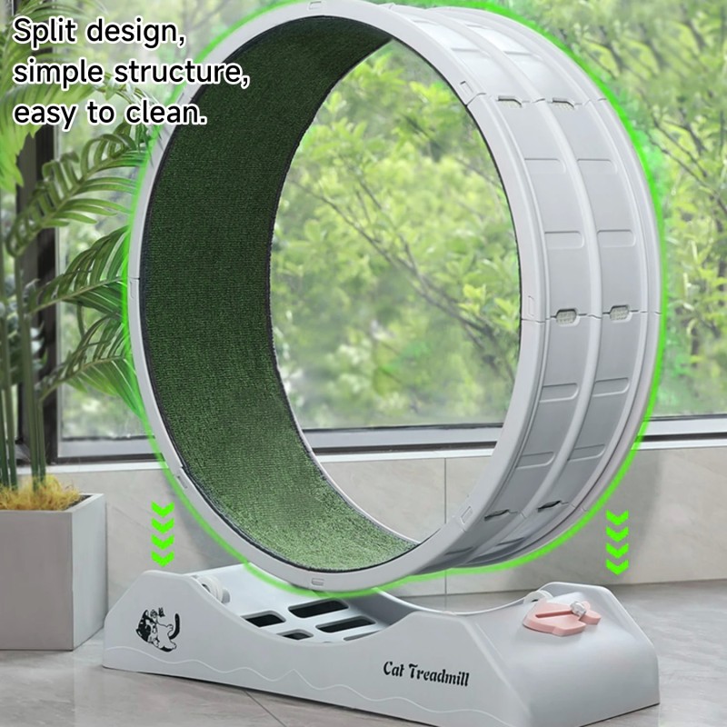 Large Silent Cat Treadmill Wheel with Detachable Carpet